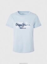 Bay Gradient Logo Cotton T-Shirt Pepe Jeans L20F2F422 Women - Image 5