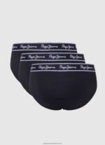 Black 3Pack Elastic Cotton Briefs Pepe Jeans L20F2F1158 Men - Image 2