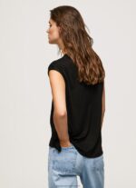 Black Armhole Sleeves Logo T-Shirt Pepe Jeans L20F2F419 Women - Image 4