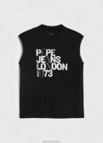 Black Armhole Sleeves Logo T-Shirt Pepe Jeans L20F2F419 Women - Image 5