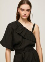 Black Asymmetrical Dress Pepe Jeans L20F2F200 Women - Image 3