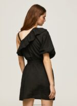 Black Asymmetrical Dress Pepe Jeans L20F2F200 Women - Image 4