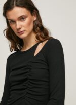 Black Asymmetrical Long Sleeve T-Shirt Pepe Jeans L20F2F405 Women - Image 2