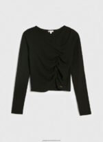 Black Asymmetrical Long Sleeve T-Shirt Pepe Jeans L20F2F405 Women - Image 5
