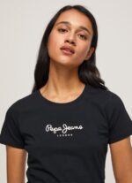 Black Basic Logo T-Shirt Pepe Jeans L20F2F400 Women