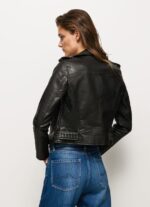 Black Biker Jacket With Epalules Shoulders Pepe Jeans L20F2F116 Women - Image 4
