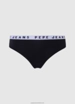 Black Classic Thong With Printed Logo Pepe Jeans L20F2F569 Women
