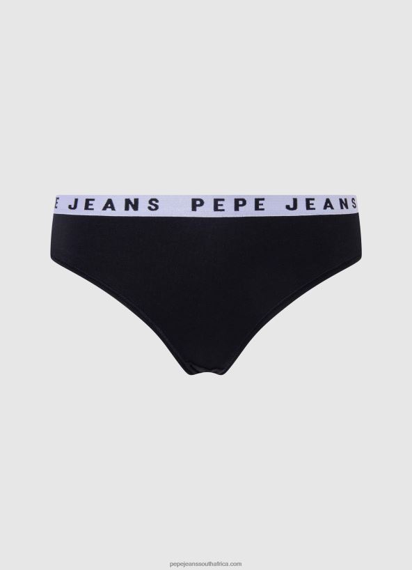 black_classic_thong_with_printed_logo_pepe_jeans_l20f2f569_women.jpg Black Classic Thong With Printed Logo Pepe Jeans L20F2F569 Women - Image 1