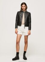Black Diamond Design Leather Jacket Pepe Jeans L20F2F140 Women - Image 2