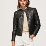 Black Diamond Design Leather Jacket Pepe Jeans L20F2F140 Women