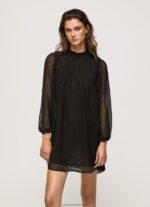 Black Dot-Print Mini Dress Pepe Jeans L20F2F207 Women - Image 2
