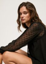 Black Dot-Print Mini Dress Pepe Jeans L20F2F207 Women - Image 5
