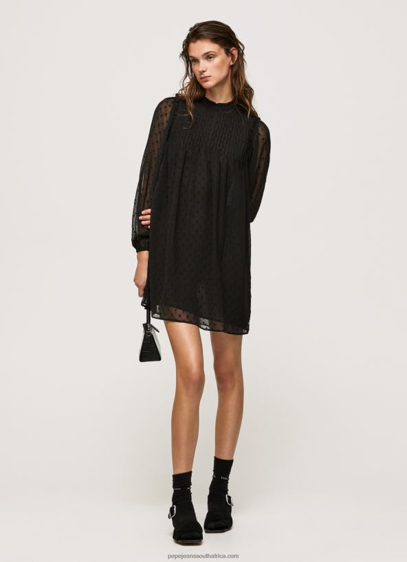 black_dot_print_mini_dress_pepe_jeans_l20f2f207_women.jpg Black Dot-Print Mini Dress Pepe Jeans L20F2F207 Women - Image 1