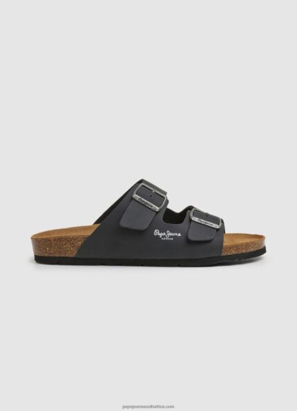 Black Double Kansas Anatomical Sandals Pepe Jeans L20F2F1271 Men