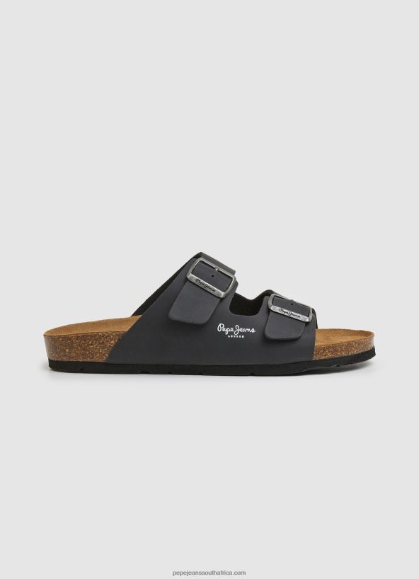 black_double_kansas_anatomical_sandals_pepe_jeans_l20f2f1271_men.jpg Black Double Kansas Anatomical Sandals Pepe Jeans L20F2F1271 Men - Image 1