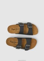 Black Double Kansas Anatomical Sandals Pepe Jeans L20F2F1548 Boy - Image 2