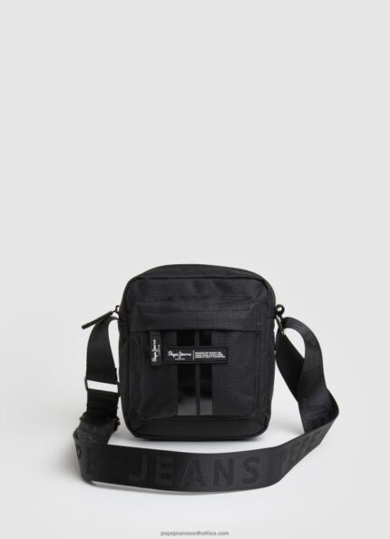 Black Embossed Logo Fabric Crossbody Bag Pepe Jeans L20F2F1292 Men