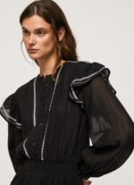Black Embroidered Detailing Mini Dress Pepe Jeans L20F2F190 Women - Image 3