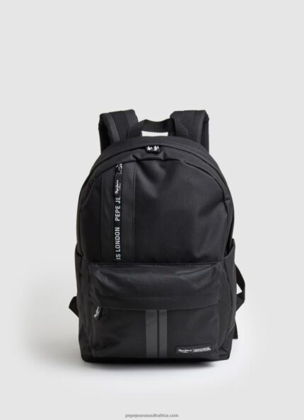 Black Fabric Backpack With Line Details Pepe Jeans L20F2F1294 Men