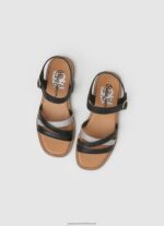 Black Irma Divine Leather Sandals Pepe Jeans L20F2F1336 Girl - Image 2
