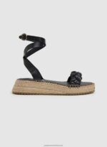 Black Kate Braided Wedge Sandals Pepe Jeans L20F2F676 Women