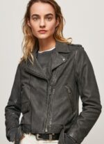 Black Lamb Leather Biker Jacket Pepe Jeans L20F2F114 Women - Image 3