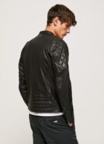 Black Lamb Leather Biker Jacket Pepe Jeans L20F2F835 Men - Image 5