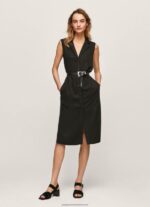 Black Lapel Collar Dress Pepe Jeans L20F2F224 Women