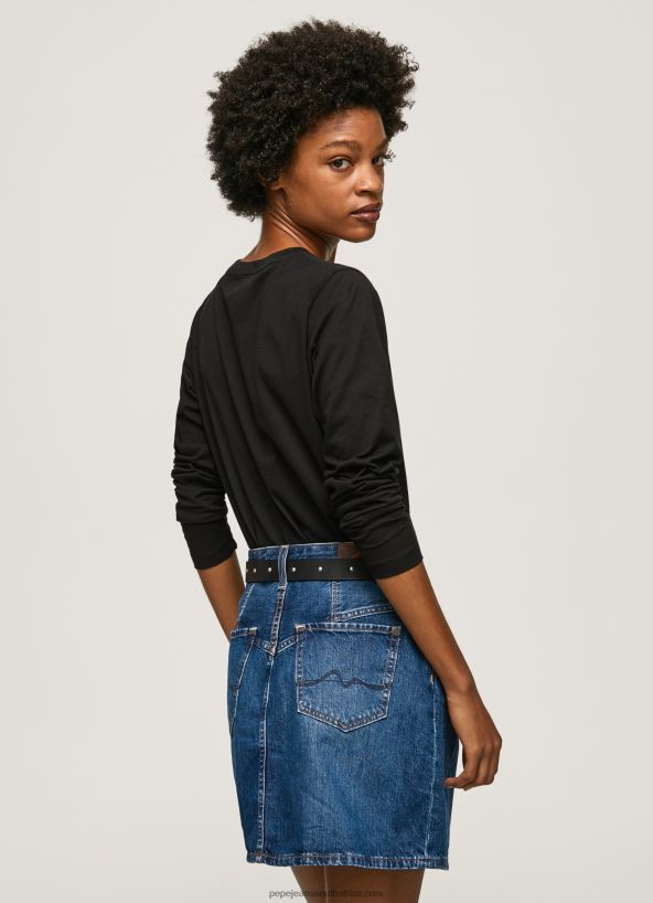 Black Logo Patched Long Sleeved T-Shirt Pepe Jeans L20F2F426 Women - Image 4