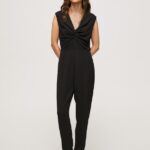 Black Long Dungarees With Knoted Details Pepe Jeans L20F2F157 Women
