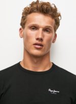Black Long-Sleeved Cotton T-Shirt Pepe Jeans L20F2F1008 Men