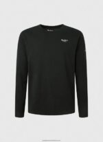 Black Long-Sleeved Cotton T-Shirt Pepe Jeans L20F2F1008 Men - Image 5