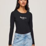Black Long-Sleeved Cotton T-Shirt Pepe Jeans L20F2F471 Women