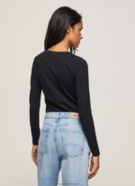 Black Long-Sleeved Cotton T-Shirt Pepe Jeans L20F2F471 Women - Image 4