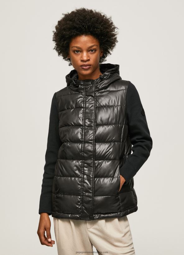 black_matte_finish_puffed_jacket_pepe_jeans_l20f2f121_women.jpg Black Matte Finish Puffed Jacket Pepe Jeans L20F2F121 Women - Image 1
