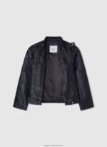 Black Padded Shoulder Biker Jacket Pepe Jeans L20F2F1571 Boy - Image 3
