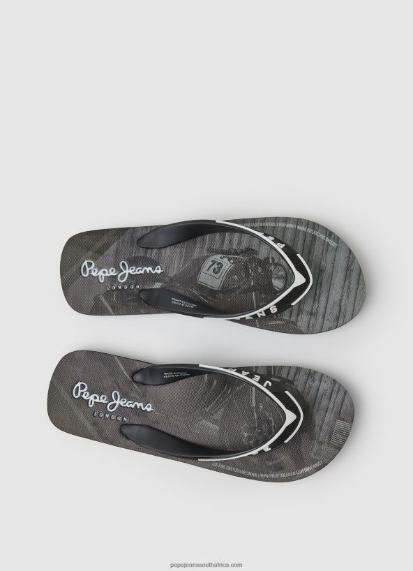 Black Pool Motorbike Beach Flip Flops Pepe Jeans L20F2F1269 Men - Image 2