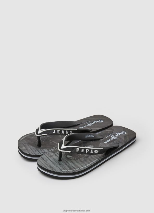 Black Pool Motorbike Beach Flip Flops Pepe Jeans L20F2F1269 Men - Image 3