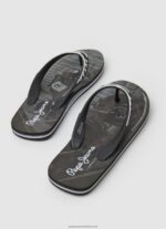 Black Pool Motorbike Beach Flip Flops Pepe Jeans L20F2F1269 Men - Image 4