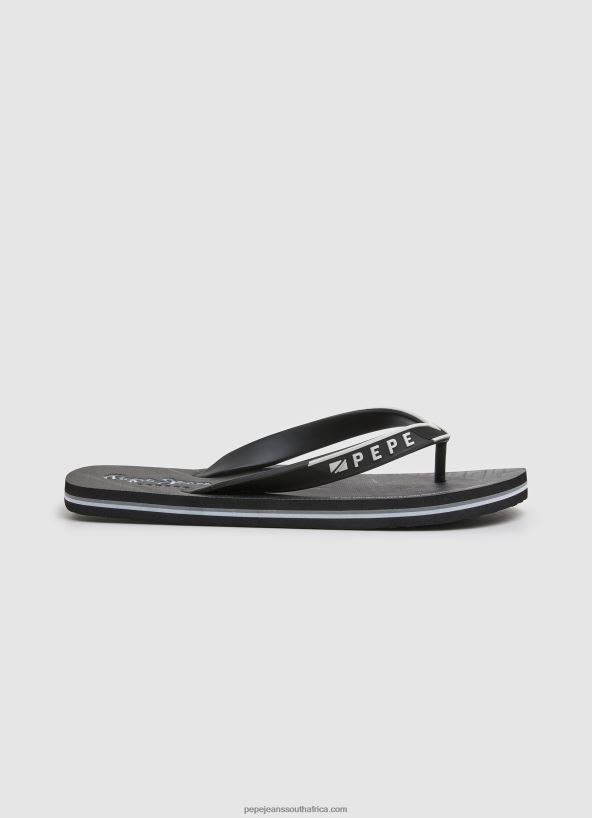 Black Pool Motorbike Beach Flip Flops Pepe Jeans L20F2F1269 Men - Image 1