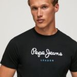 Black Printed Logo Cotton T-Shirt Pepe Jeans L20F2F1000 Men