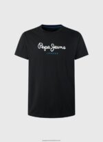 Black Printed Logo Cotton T-Shirt Pepe Jeans L20F2F1000 Men - Image 5