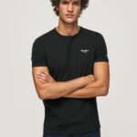 Black Printed Logo Cotton T-Shirt Pepe Jeans L20F2F1012 Men