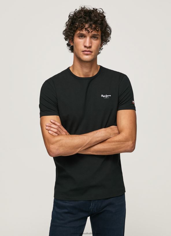 black_printed_logo_cotton_t_shirt_pepe_jeans_l20f2f1012_men.jpg Black Printed Logo Cotton T-Shirt Pepe Jeans L20F2F1012 Men - Image 1