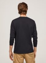 Black Printed Logo Cotton T-Shirt Pepe Jeans L20F2F1019 Men - Image 3