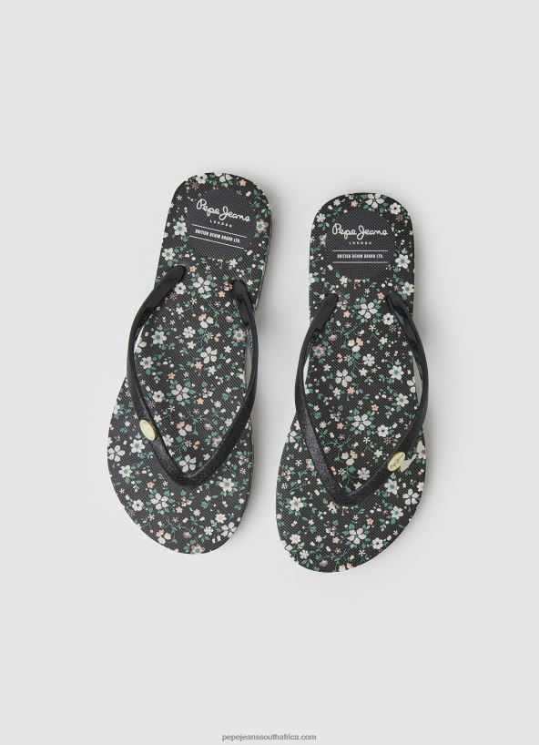 Black Rake Garden Night Beach Flip Flops Pepe Jeans L20F2F701 Women - Image 2