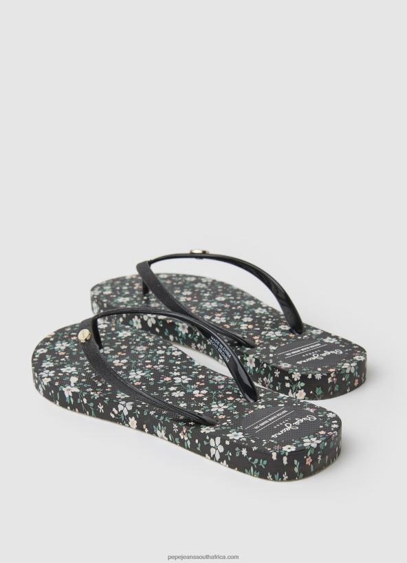 Black Rake Garden Night Beach Flip Flops Pepe Jeans L20F2F701 Women - Image 4