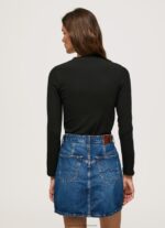 Black Ribbed Long Sleeve T-Shirt Pepe Jeans L20F2F407 Women - Image 4