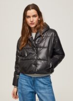 Black Shiny Padded Down Jacket Pepe Jeans L20F2F123 Women
