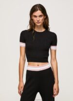 Black Short Sleeved Round Neck Top Pepe Jeans L20F2F263 Women
